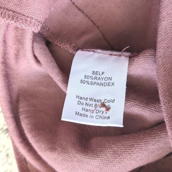 MOD REF Tie Front Button Down Crop Top mauve earthy tone Small @F1 - Picture 10 of 10